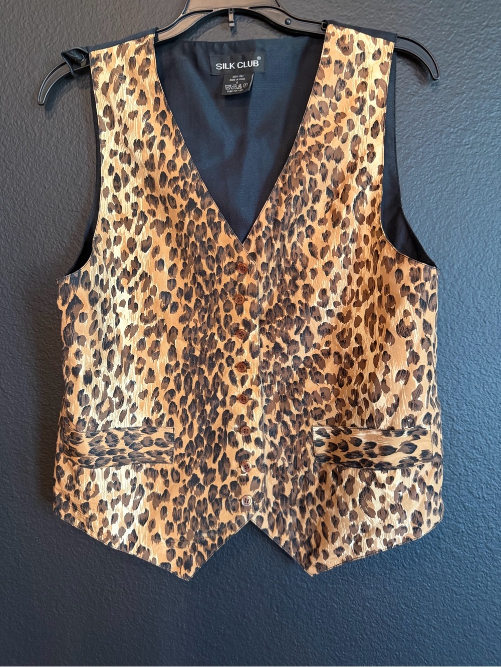 Women's Leopard Print Vest - Tan/Brown